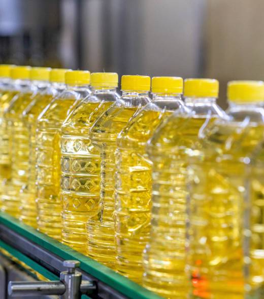 Oil,In,Bottles.,Industrial,Production,Of,Sunflower,Oil.,Conveyor,Line Oil,In,Bottles.,Industrial,Production,Of,Sunflower,Oil.,Conveyor,Line